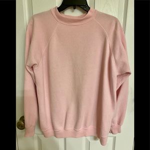 Hanes Pink Lightweight Long Sleeve Crew Neck Cotton-blend Comfy Sweatshirt XL